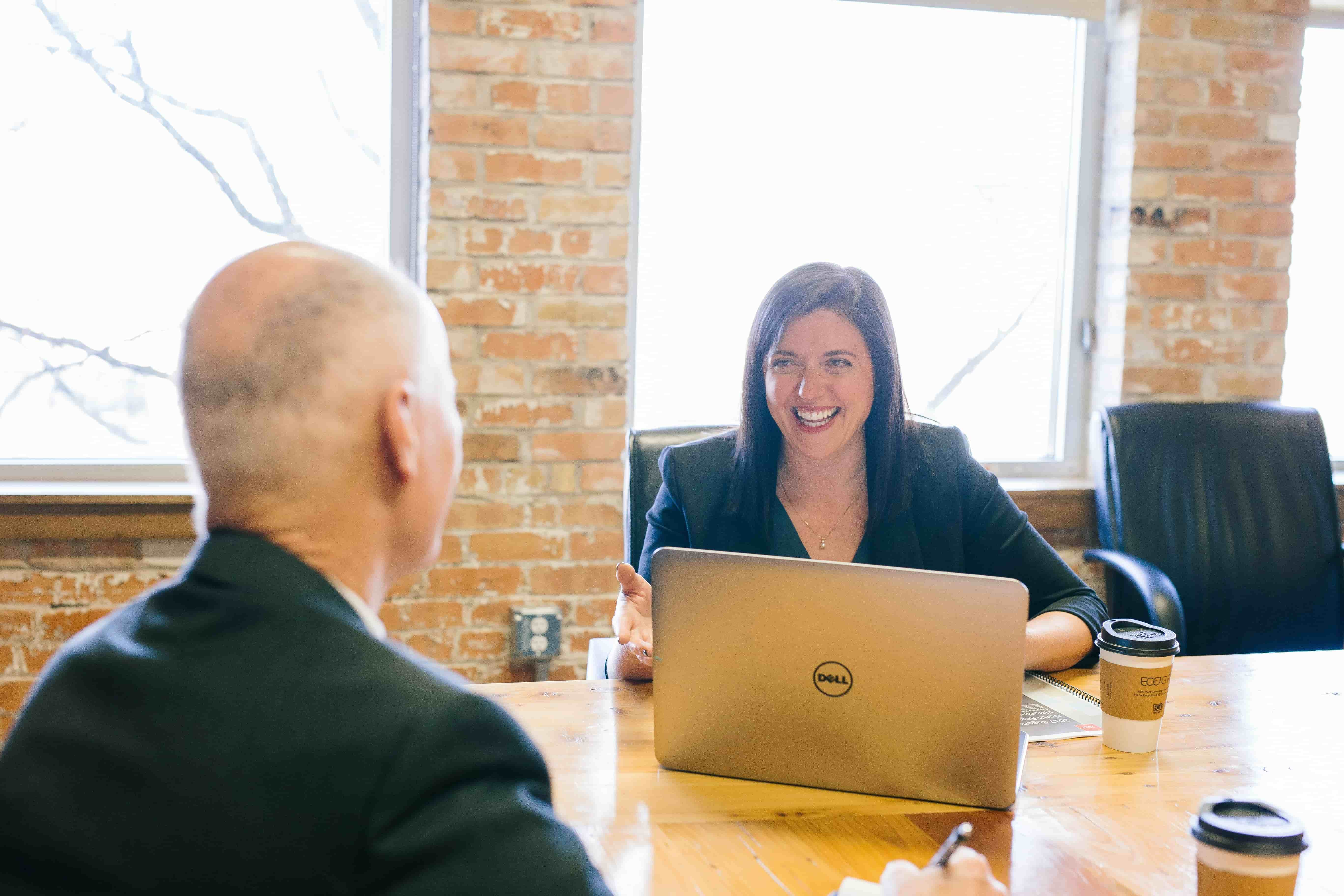 Business meeting between a man and a woman